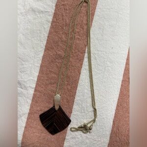 Kendra Scott  Aislinn necklace in dusted brown glass and gold